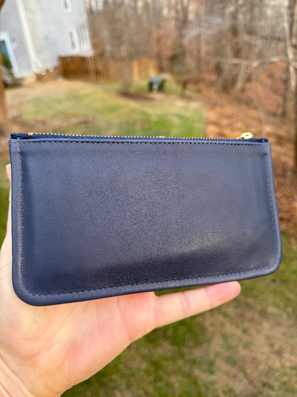 Blue Vintage Coach skinny case, new with box